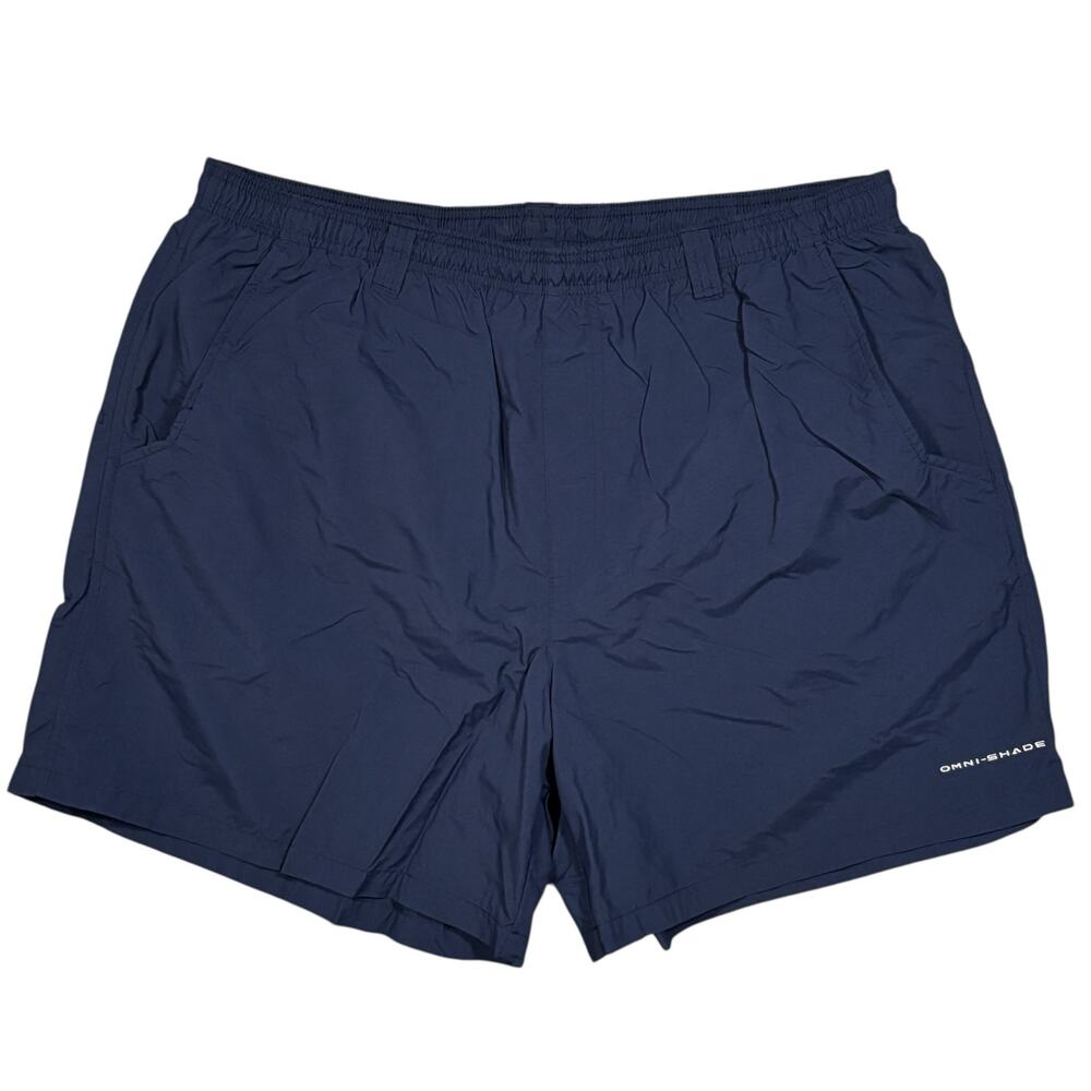 Columbia PFG Omni-Shade Navy Mesh Lined Fishing Swim Trunks Water Shorts Men XL